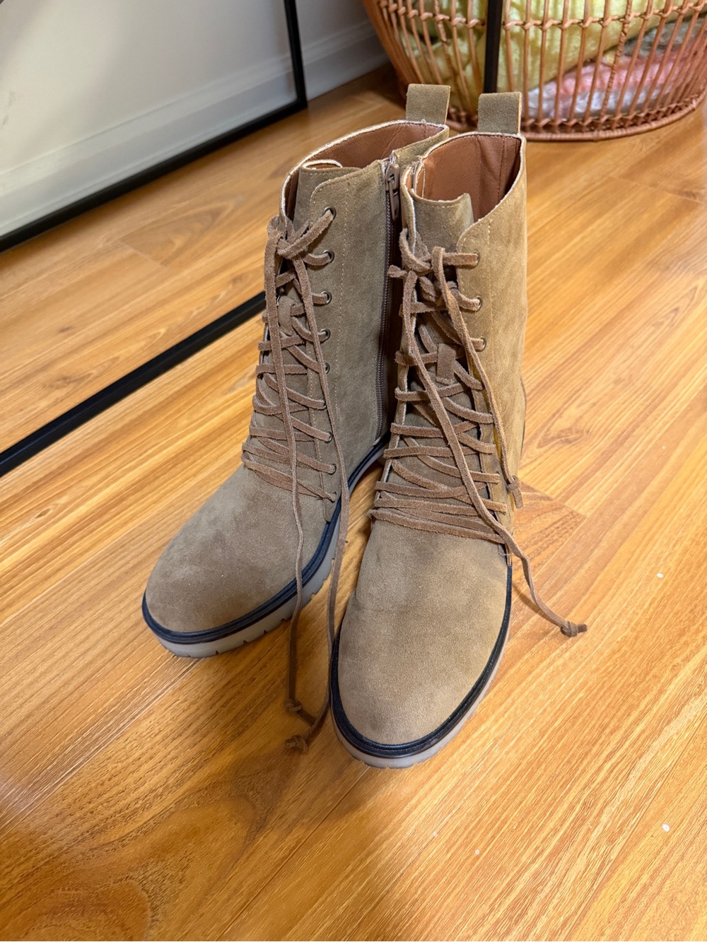 Vici Brown Suede Lace-Up Ankle Boots
